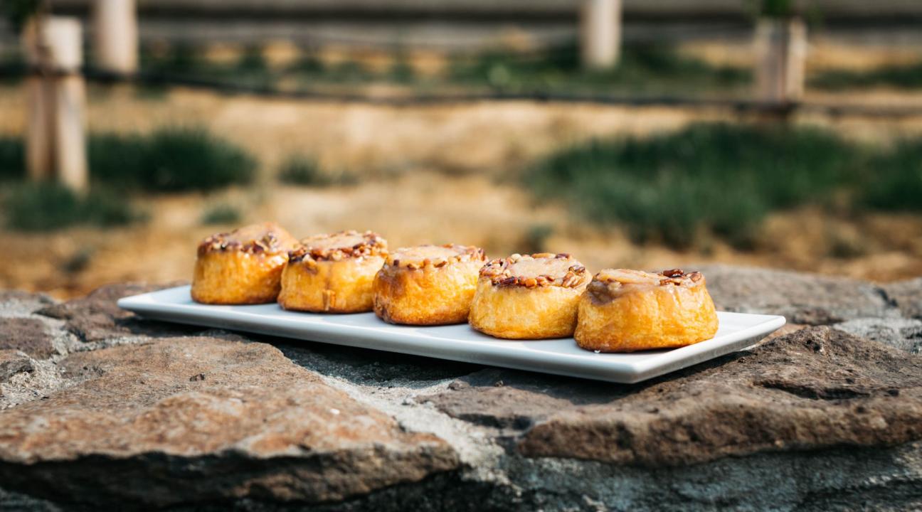 Pastries on a catering tray 