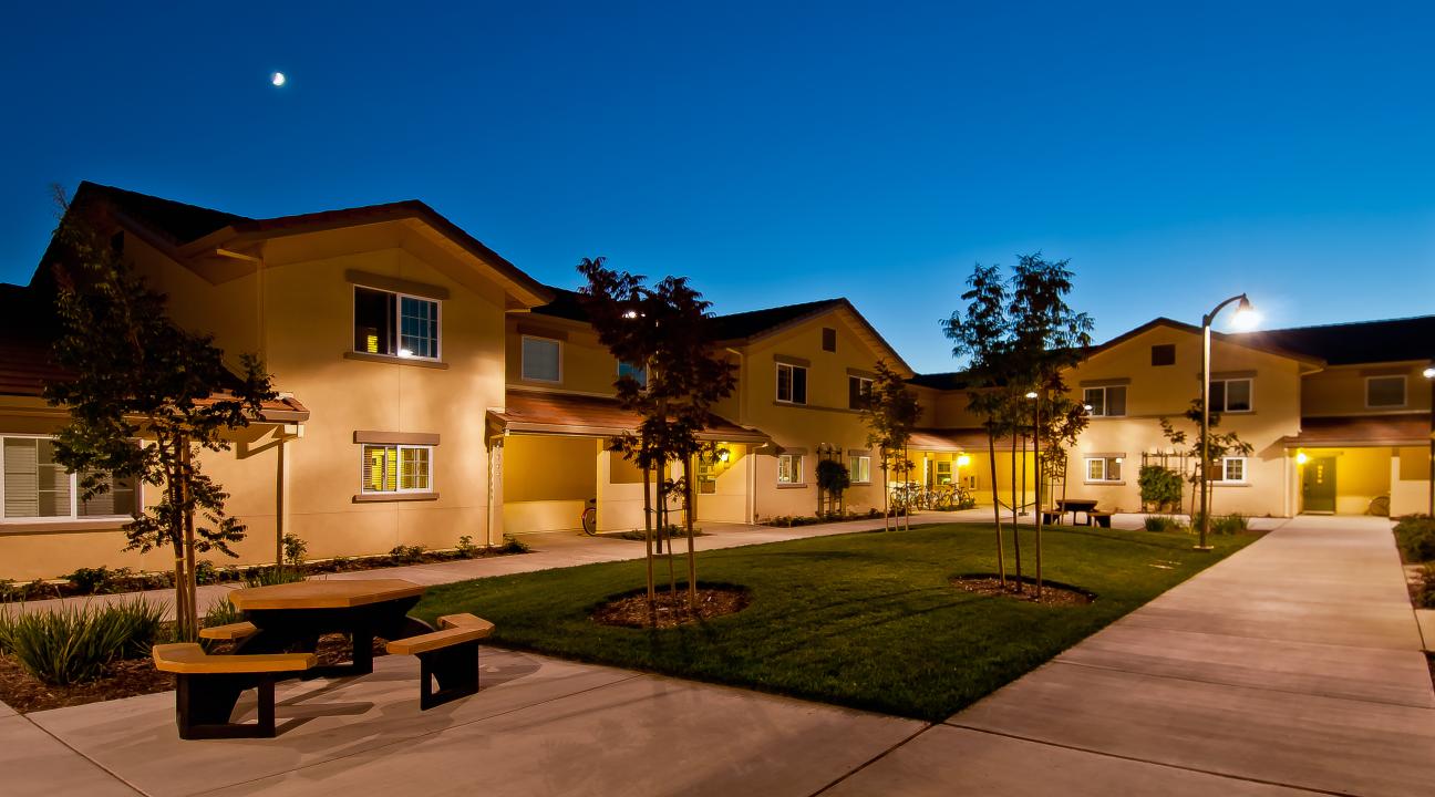 Tuscany courtyard at night 