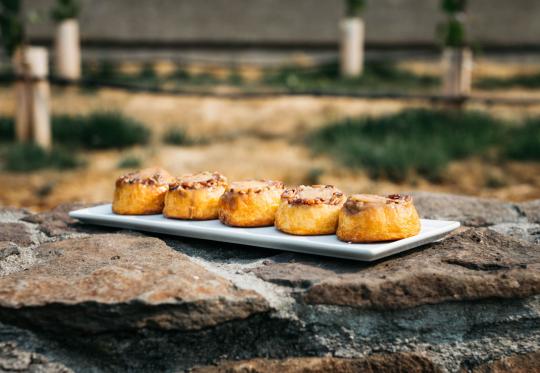 Pastries on a catering tray 