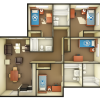 4 Bedroom 3D birds eye view 4 bedroom in beauj birds eye view