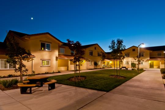 Tuscany courtyard at night 