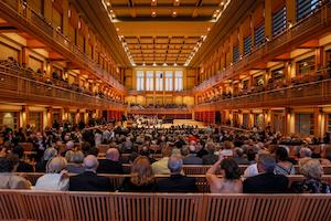 grand wood paneled interior performance space